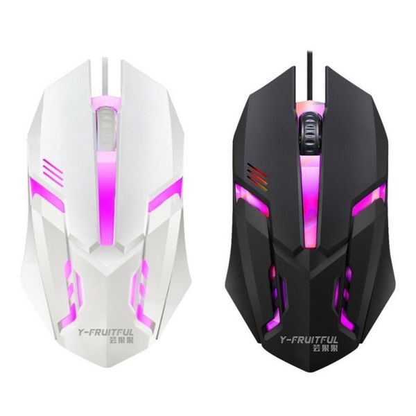 mice 3 buttons wired gaming mouse 7 colors 1000 dpi led backtlight ergonomic flank cable for lappc
